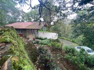 View of cottage from swimming pool area